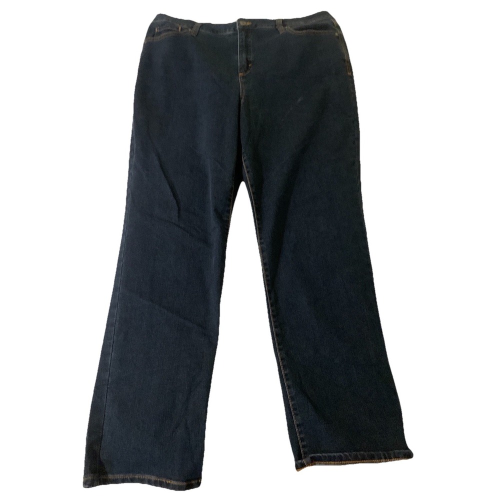 Style & Co Womens Size 18 Dark Wash Straight Leg Stretch Denim Blue Jeans